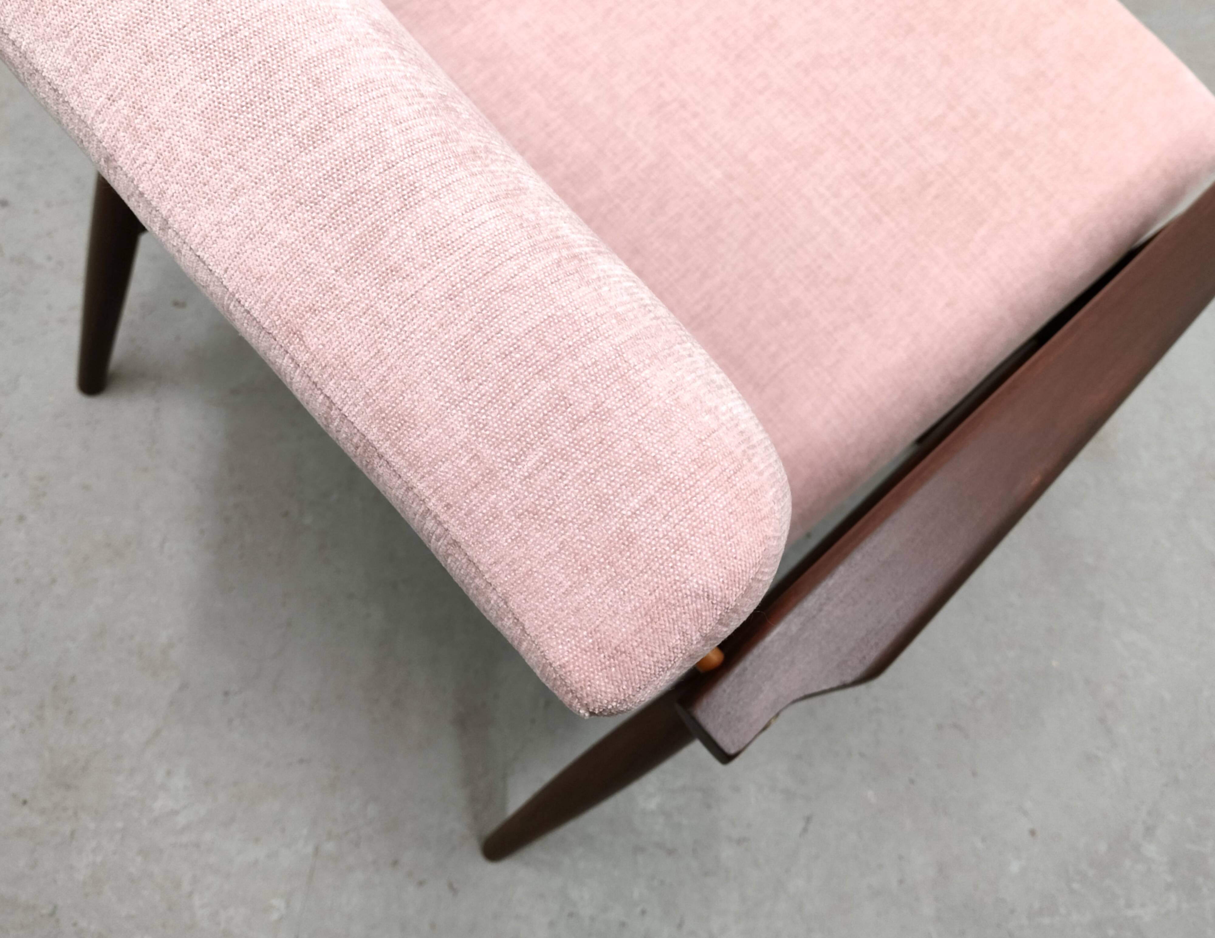 1960 Henryk Lis Mid Century Armchair in Pink