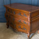 Walnut chest of drawers Louis XV style 3 drawers Bronze handles Mid-twentieth