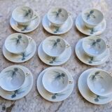 Coffee service for 9 people, Limoges porcelain, signed D'Arnac