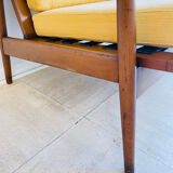 Scandinavian teak banquette for two, circa 1960.