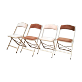 4 folding chairs metal and velvet