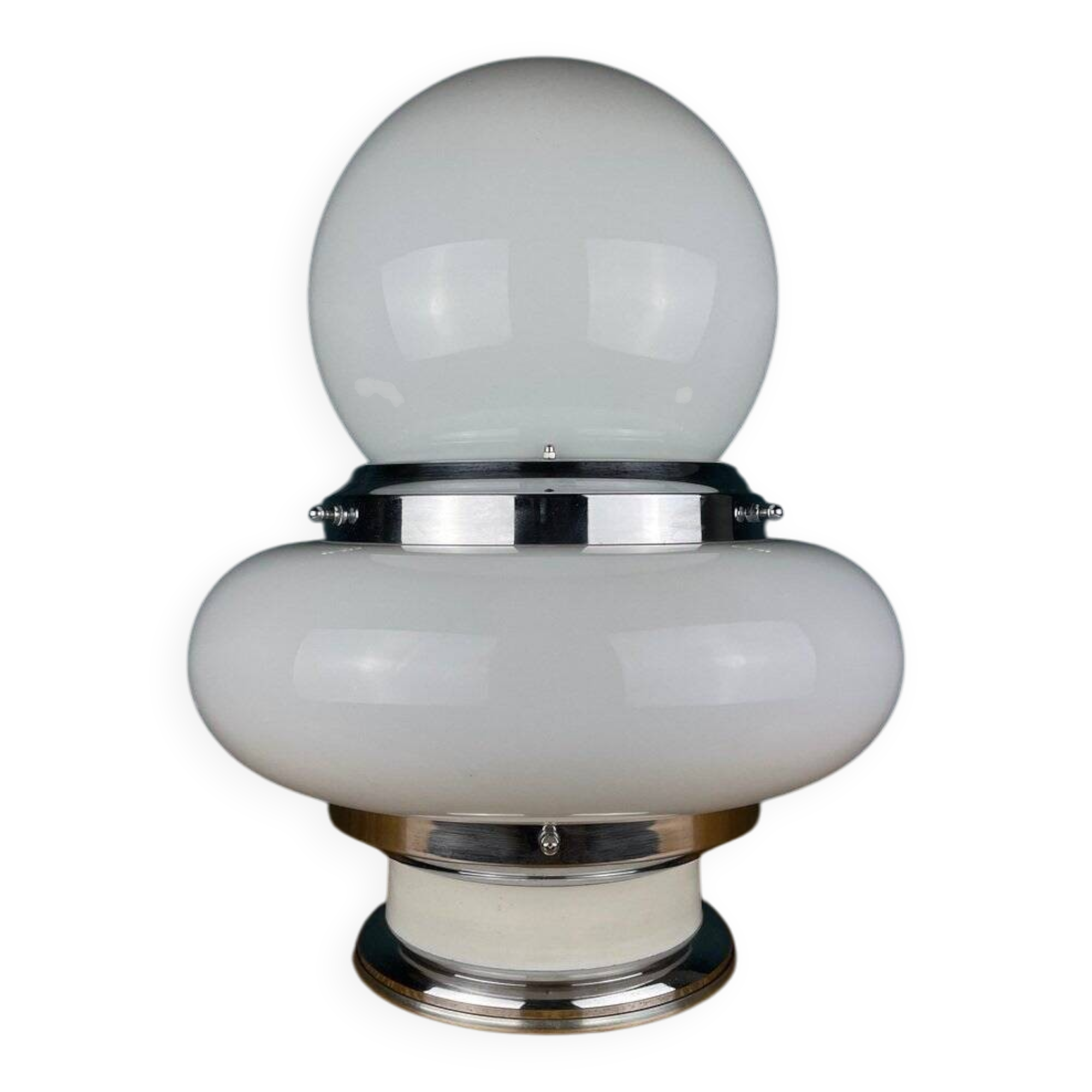 White opaline glass table by UFO, Italy, 1970s