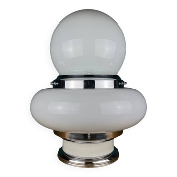 White opaline glass table by UFO, Italy, 1970s