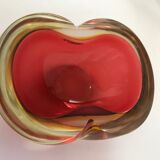 Ashtray sommerso red doubled yellow