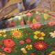 Woven wicker bottle basket. Flower Power. Very good condition.