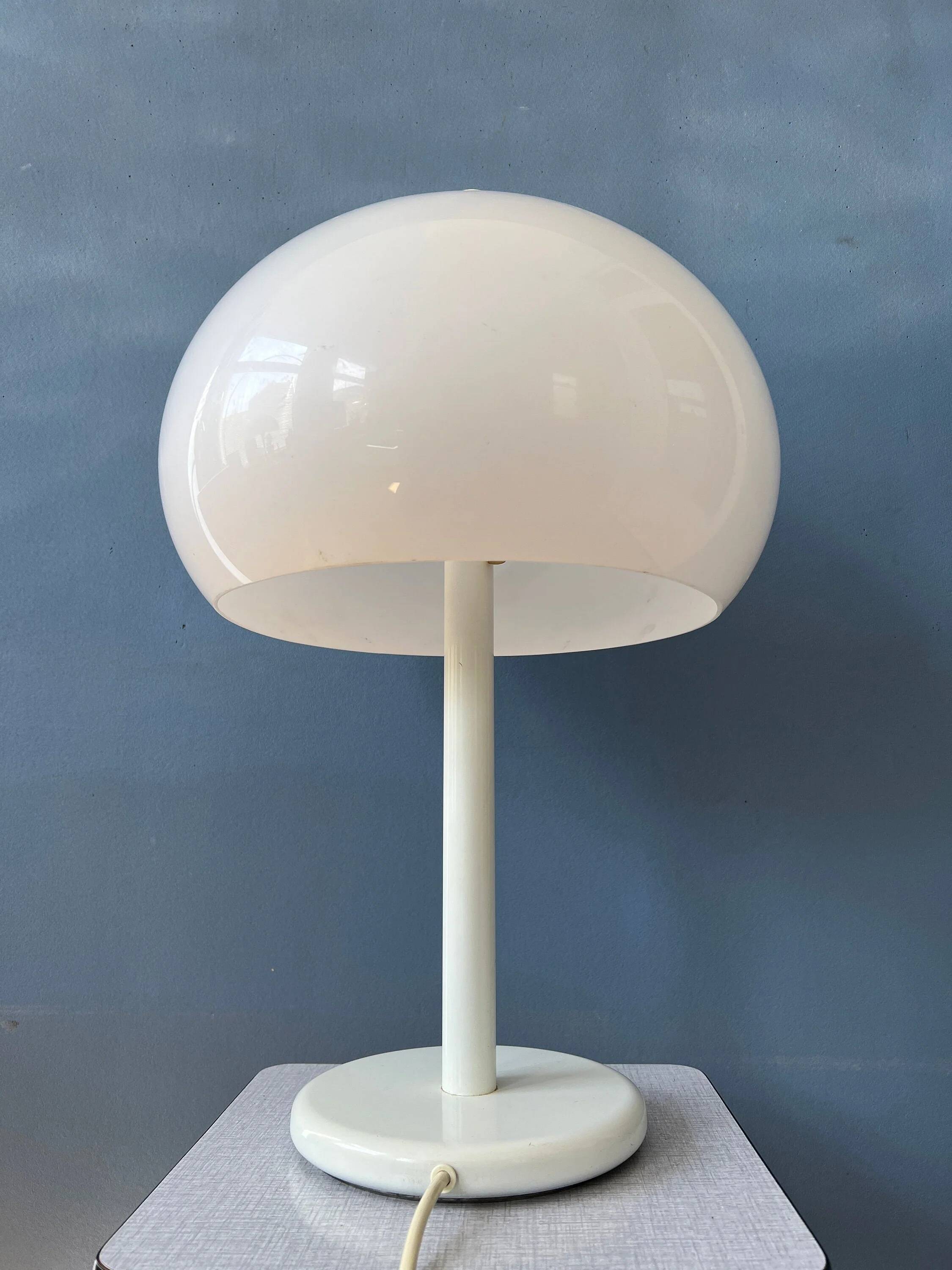 Dijkstra table lamp - vintage mushroom desk lamp - white Space Age light