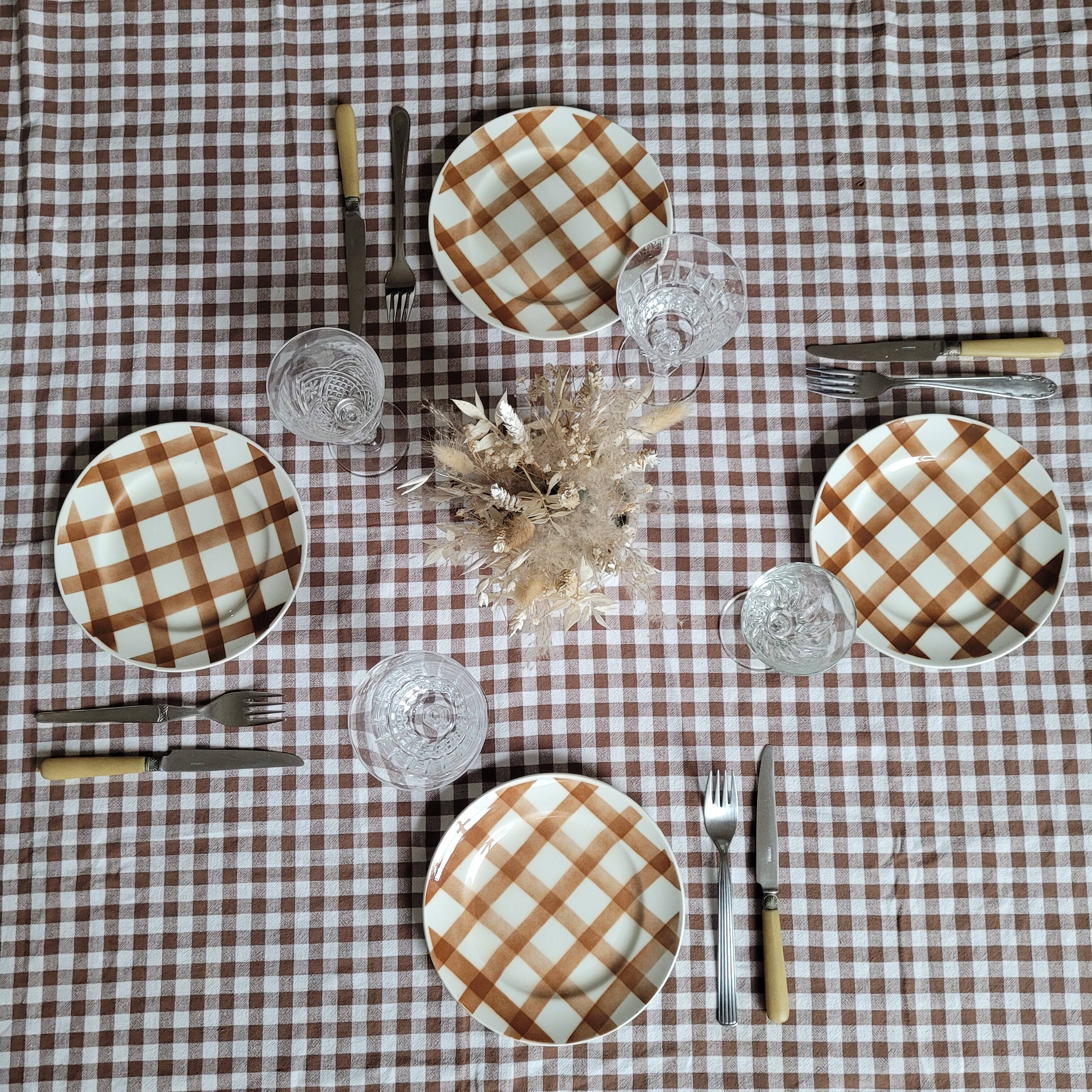 La Redoute x Selency set of 4 brown dessert plates