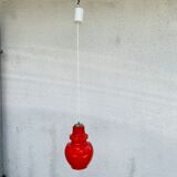 Orange opaline hanging lamp