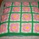 Cushion hook green pink yellow 40x40