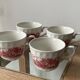 Set plates, cups and cups white and pink, english dishes