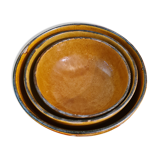Set of 3 ceramic salad bowls varnished workshop aegitnat de vallauris around 1950