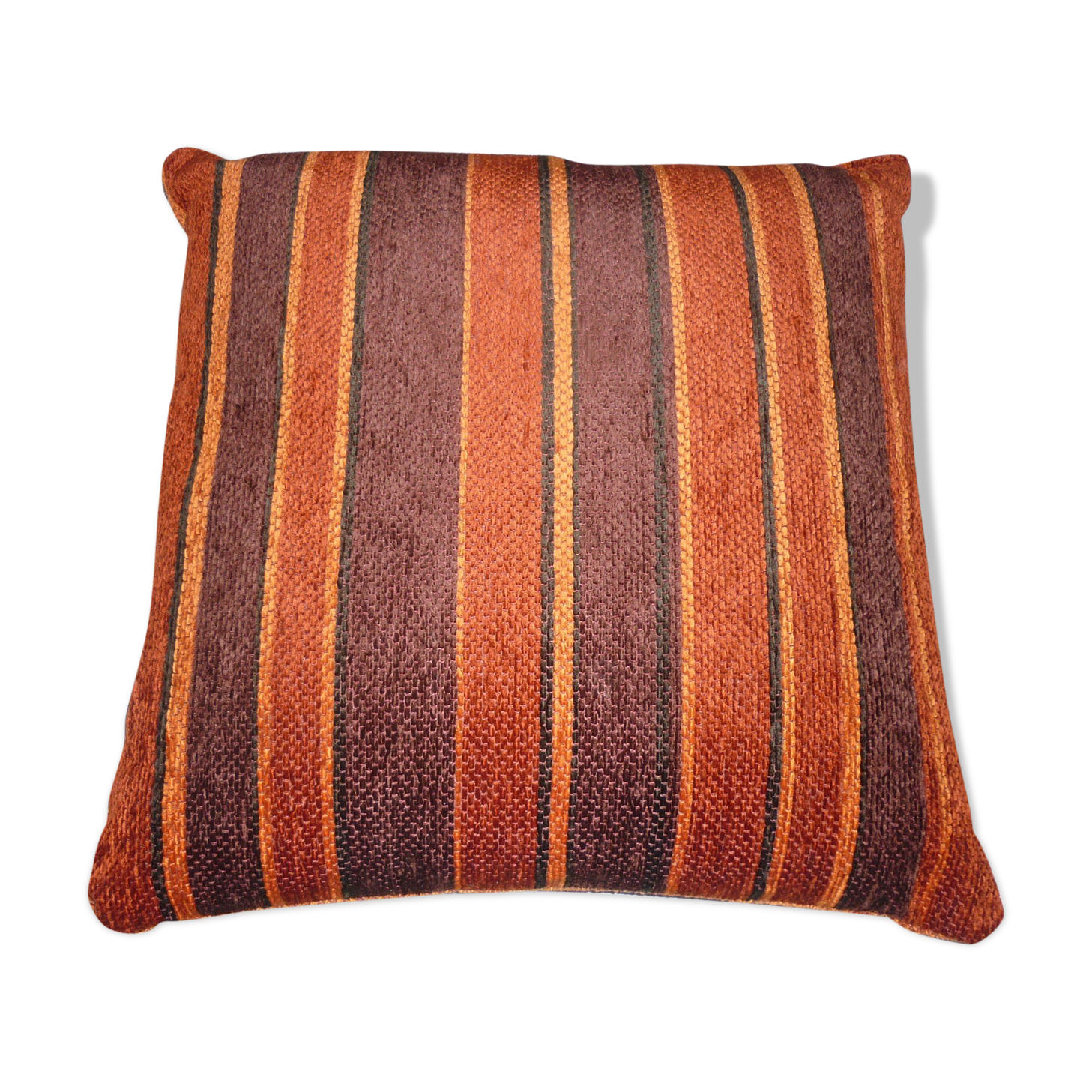Large orange velvet cushion