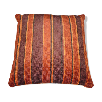 Large orange velvet cushion