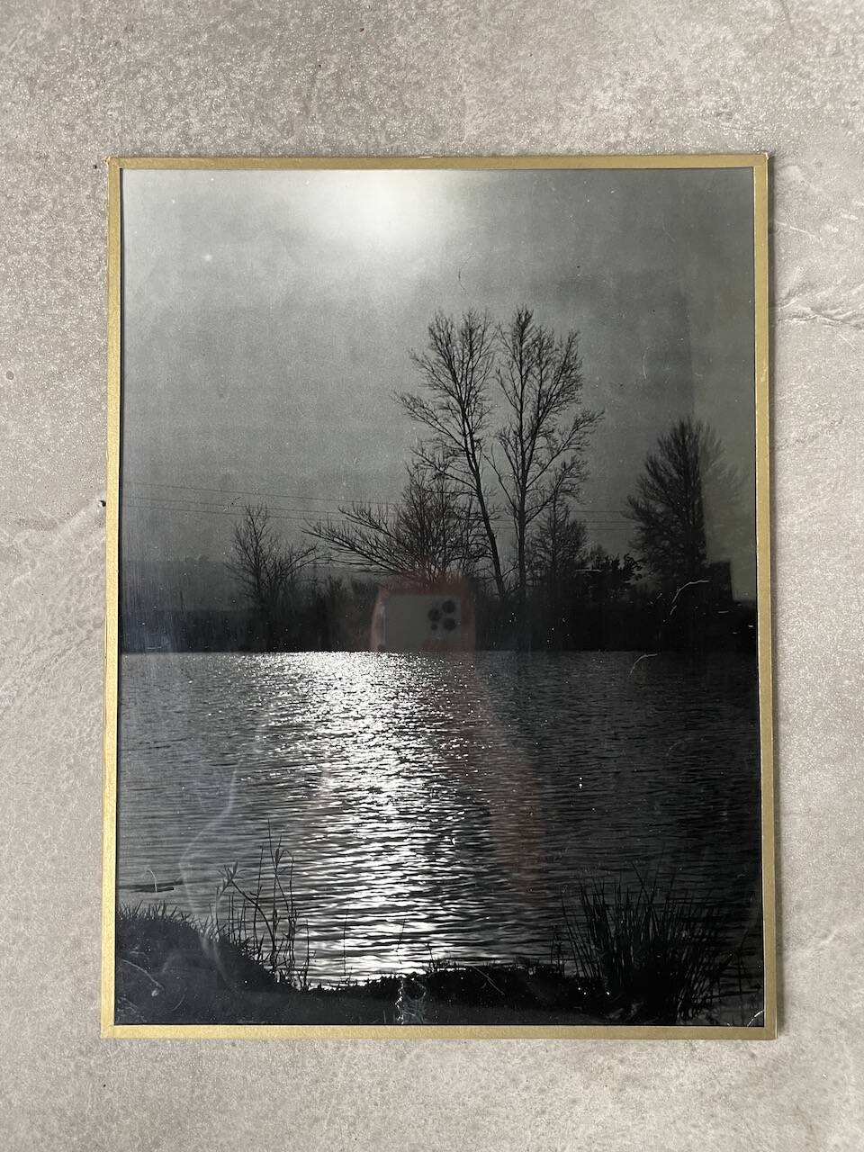 Old photographs lake and mountain