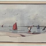 Watercolor painting, framed, signed and dated.