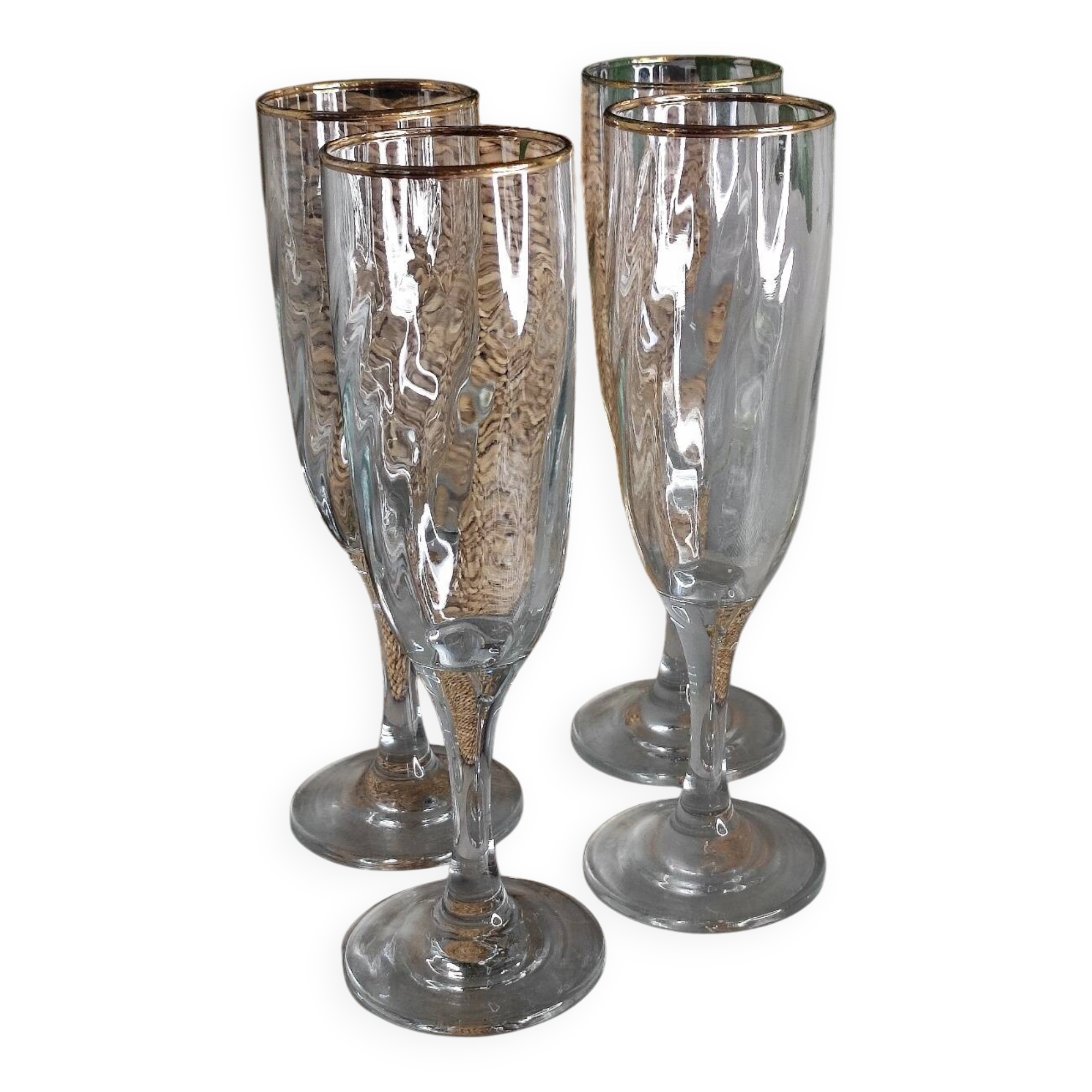 Gold champagne flutes