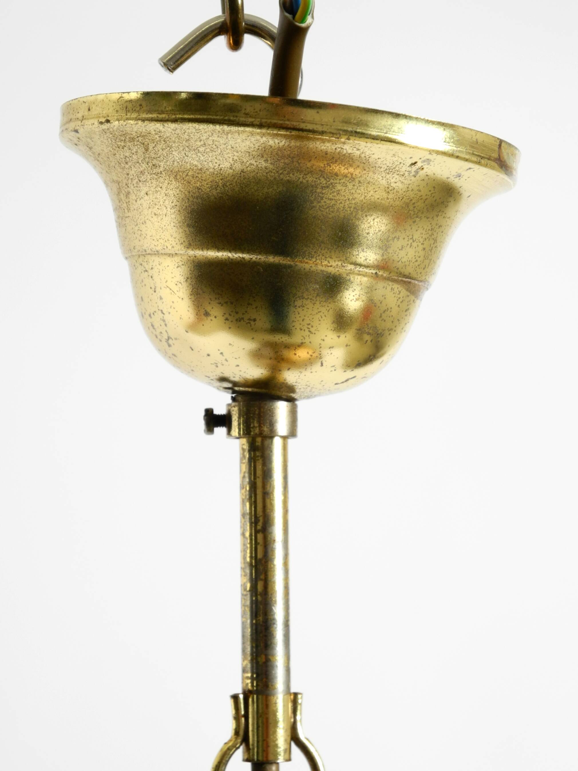 Beautiful rare 1980s Regency floral design brass ceiling lamp