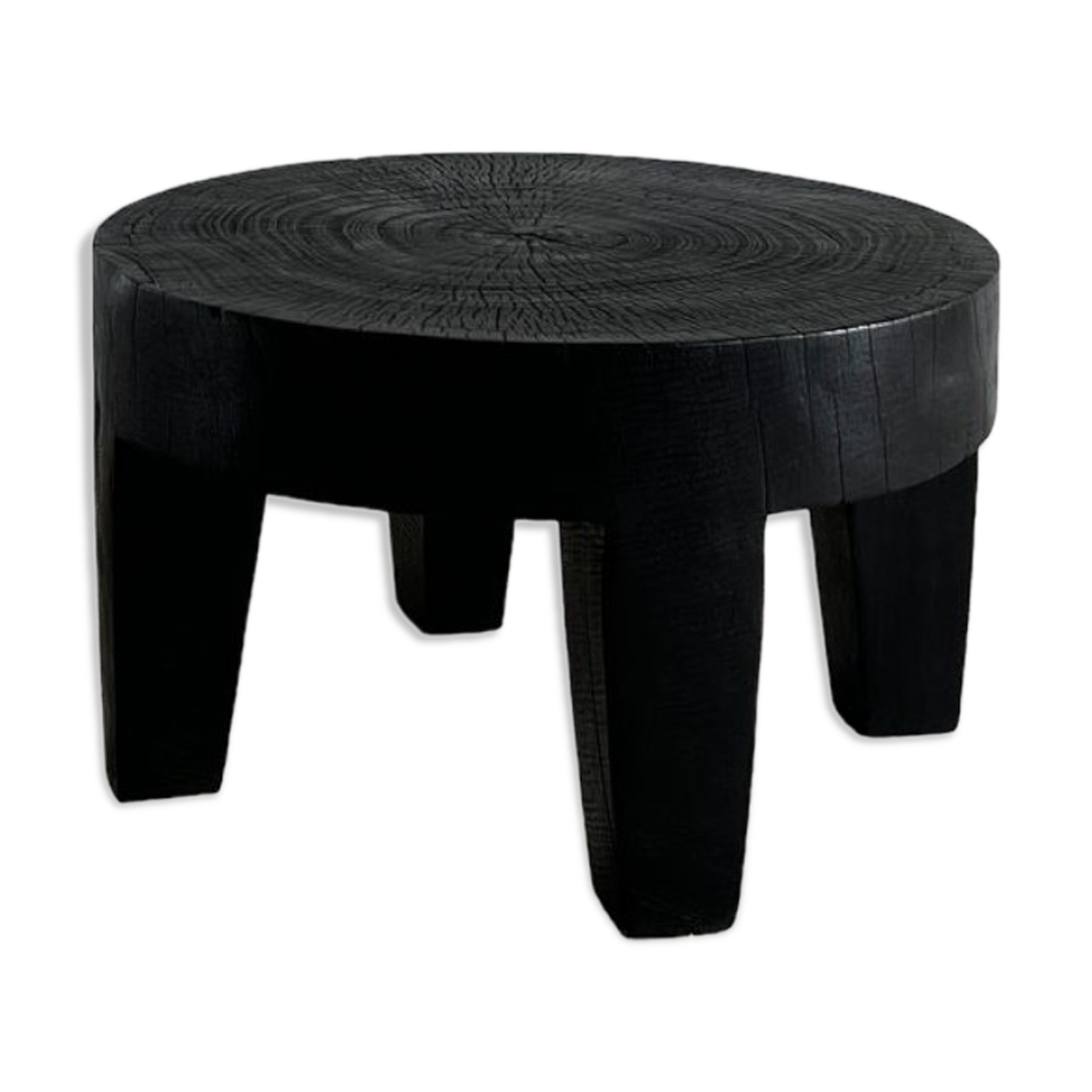 Coffee table en bois massif monoxyle noir