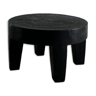 Coffee table in solid wood monoxyl black