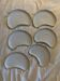 Set of 6 white porcelain plates with gold rims, Apilco