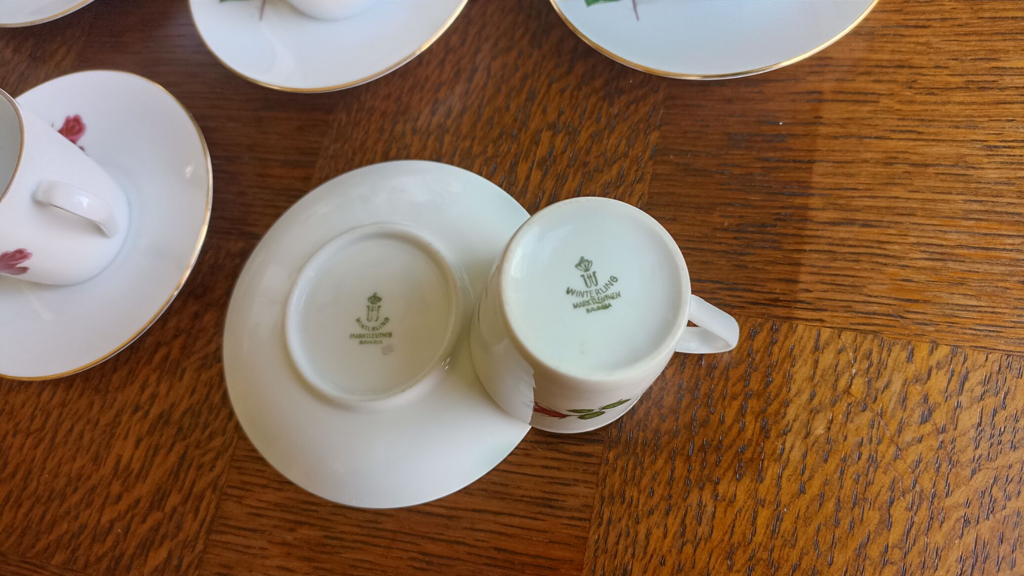 6 espresso cups in Bavarian porcelain Winterling Marktleuthen