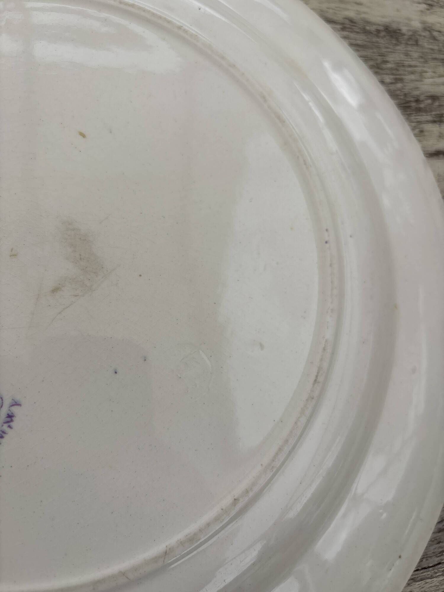 Antique Longwy Hanoï Serving Platter • Lavender Transferware, c.1890–1900 (