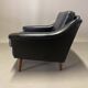 Fauteuil cuir noir "design scandinave" 1950.