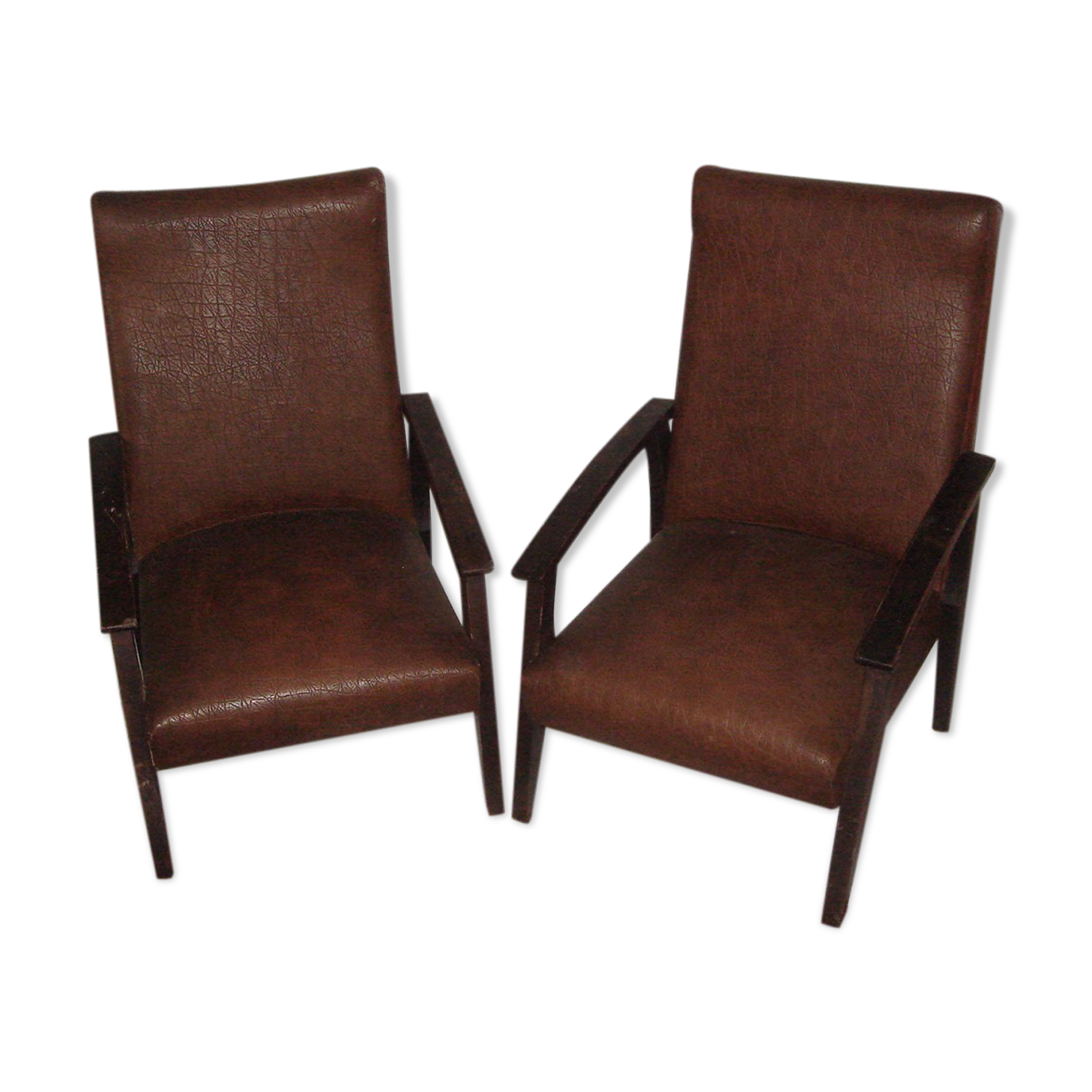 Pair of skai armchairs, 1960s