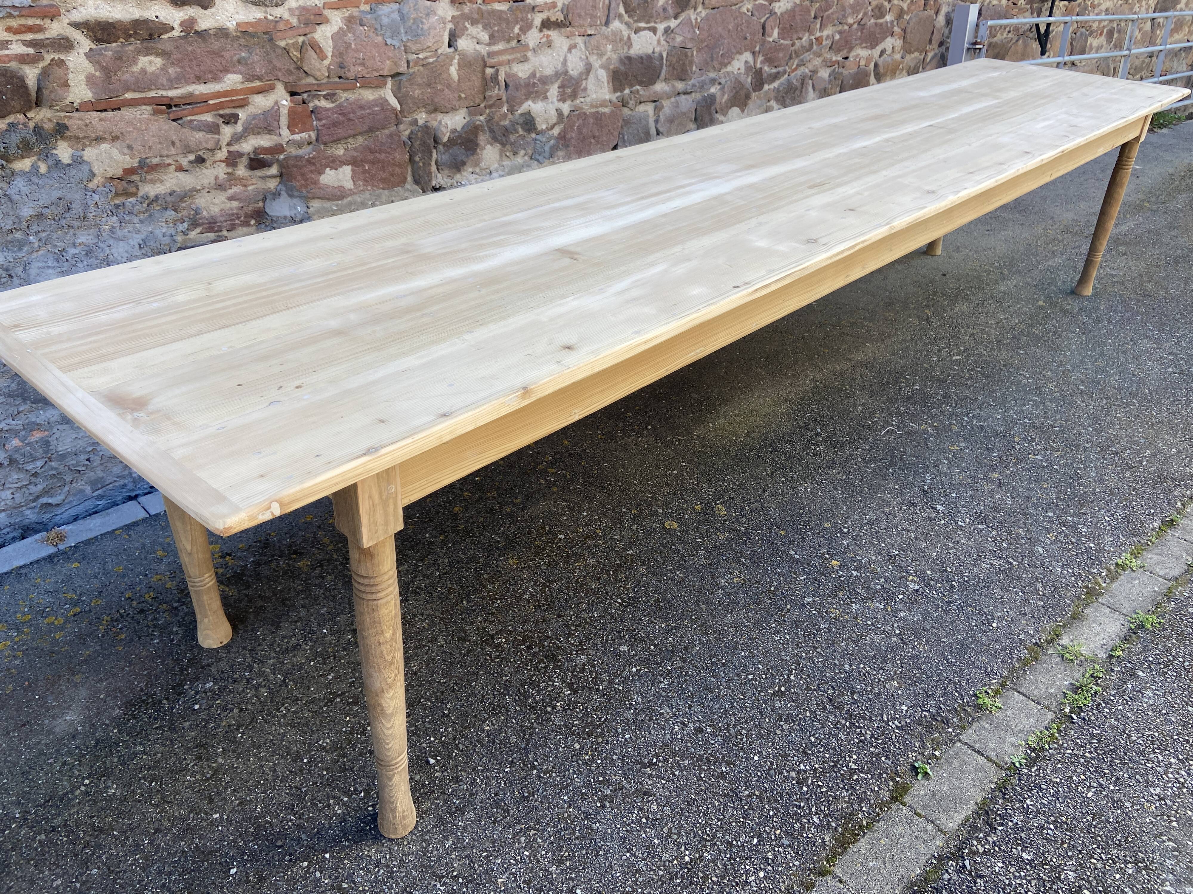 Très grande table de ferme 380 cm en sapin