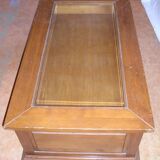 Coffee table top beveled glass and 3 drawers through