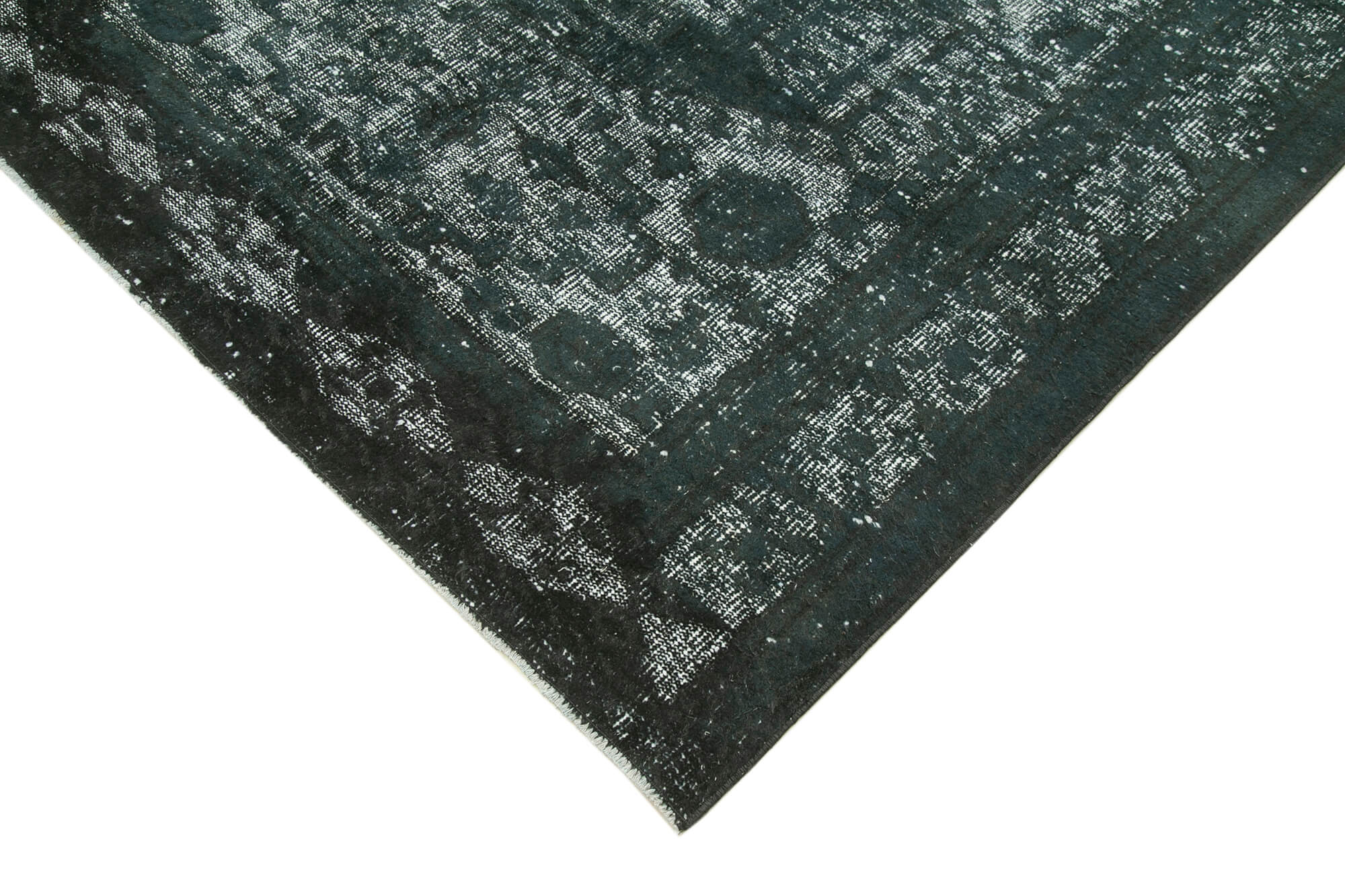 Hand-knotted contemporary oriental 1980s 158 cm x 276 cm black rug
