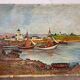 Boats in the small port, signed F. Lombard