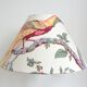 Abat-jour toile vintage oiseau