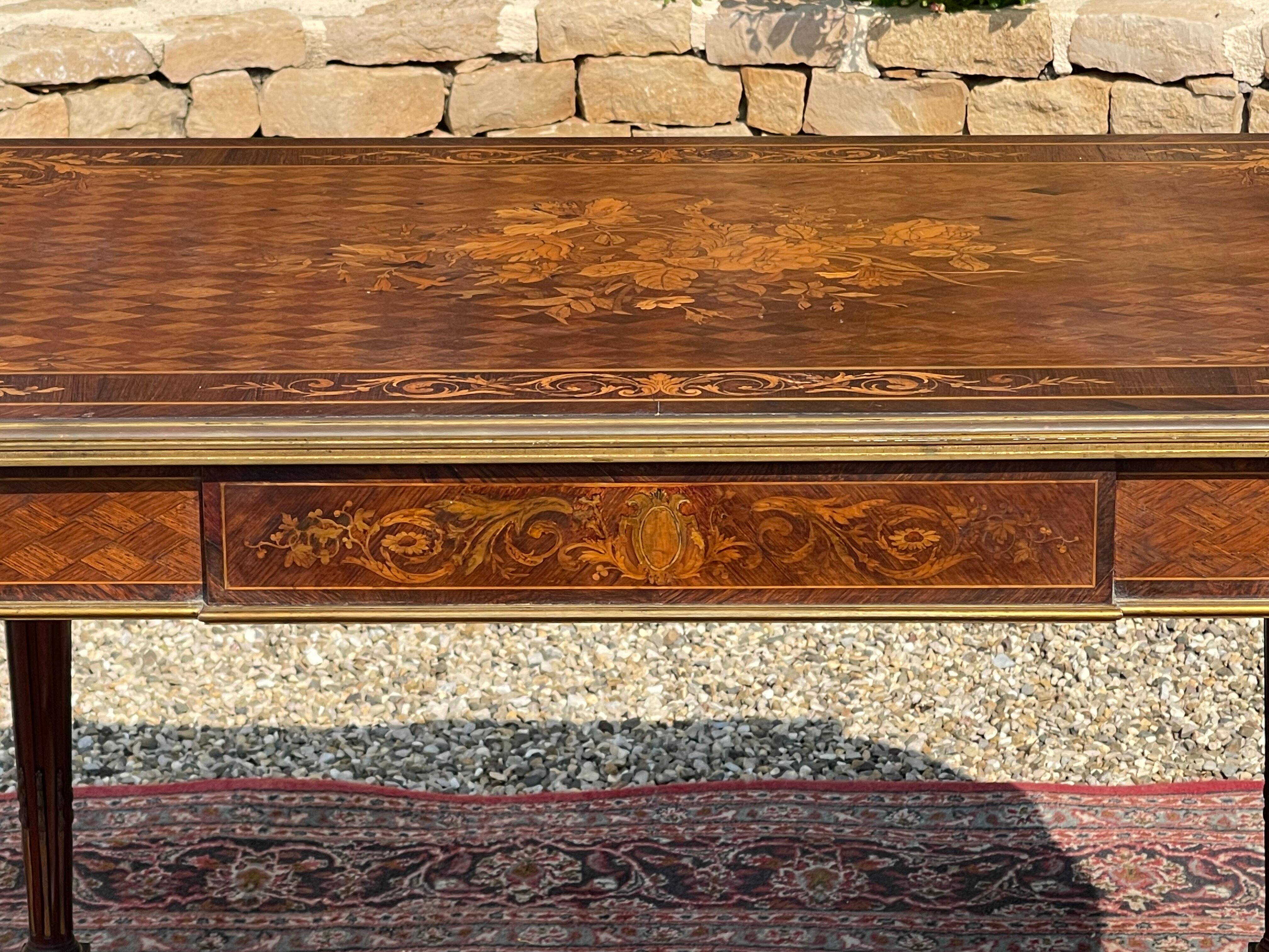 Middle Table Marquetry and Bronze Napoleon III Era - NINETEENTH