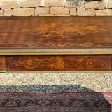 Table de milieu marqueterie et bronze époque Napoléon III - XIXe