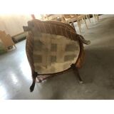 Late 20th-Century Dralon Velvet Upholstered Walnut Armchair