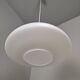 Czechoslovak Midcentury Modern Pendant Light in Opaline Glass and Plastic,