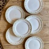 Set of 6 vintage flat ironstone plates - Sarreguemines