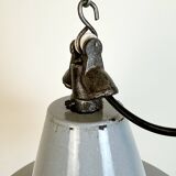 Industrial grey enamel factory pendant lamp, 1960s