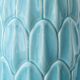 XXL Spanish sculptural table lamp in turquoise ceramic, 1960s, new Liberty lampshade.