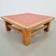 Brutalist Oak Coffee Table with Terracotta Tiles, 1950s