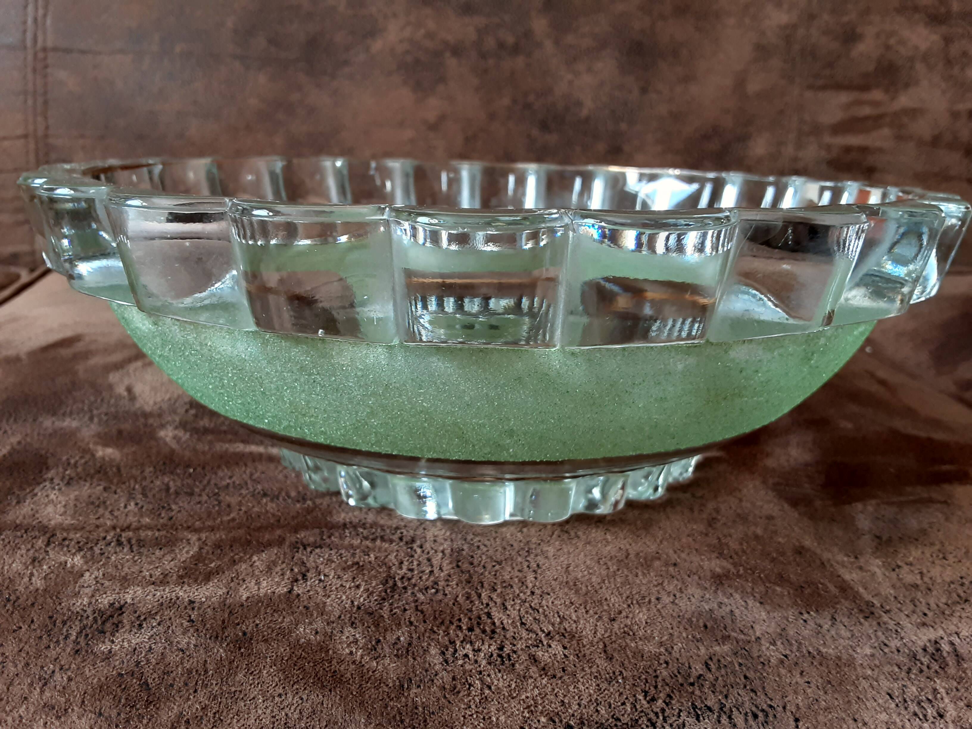 Vintage glass salad bowl