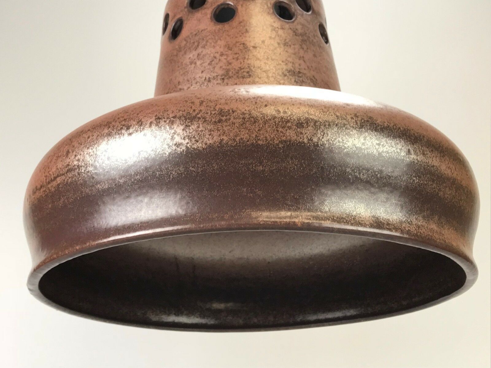 60s 70s Lamp Light Ceiling Lamp Ceramic Mid Century Space Age Brown