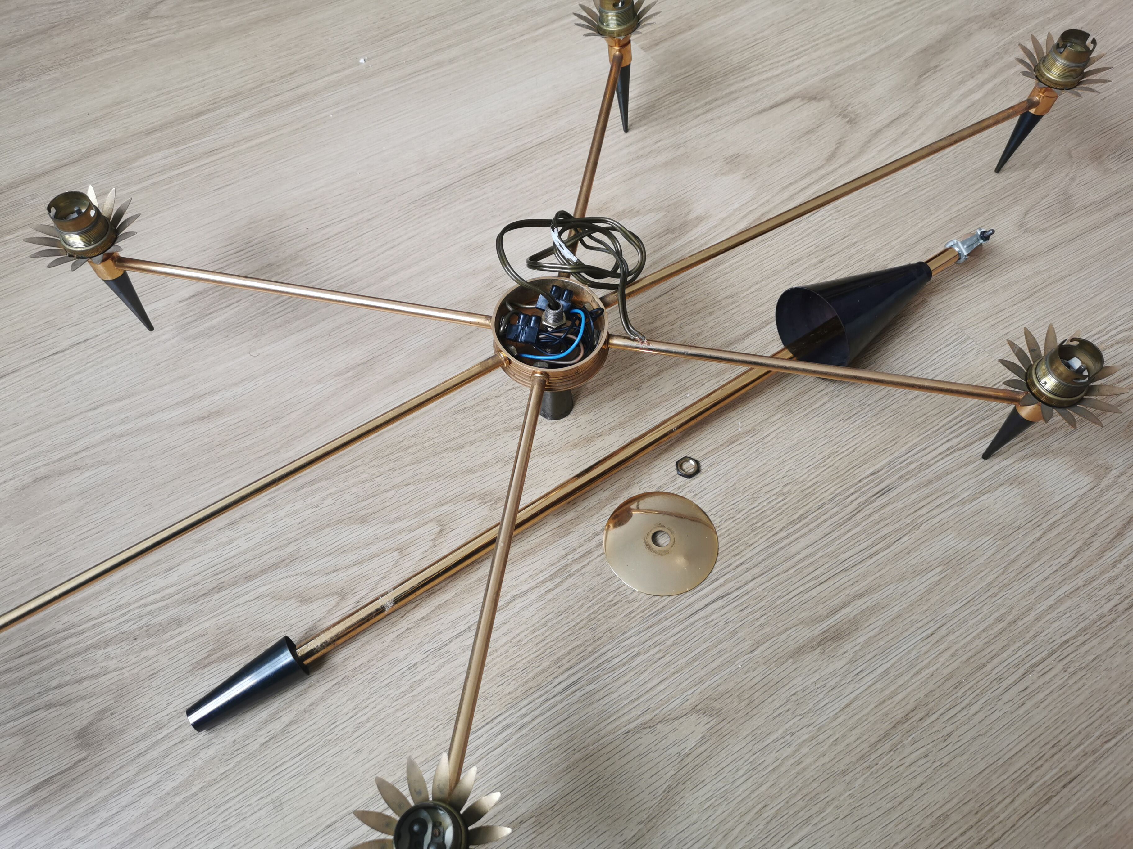 Chandelier 1950 modernist design arlus lunel