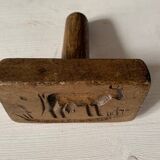 Old carved wooden butter stamp, cow, 19th century
