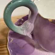 Pair of Art Nouveau barbotine lunches signed Lunéville