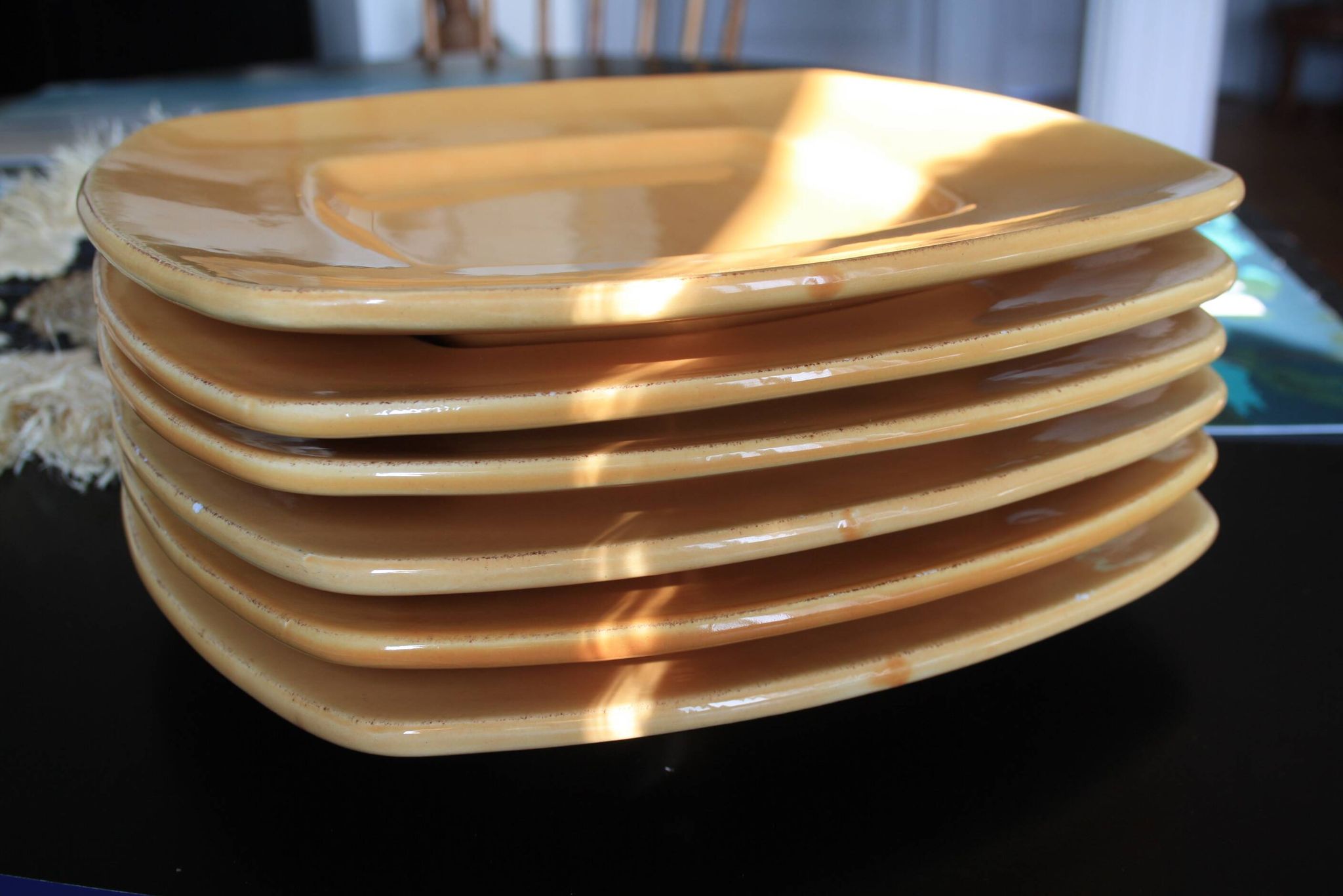 Assiettes carrées Ceramiche Toscane- jaunes