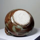 Small handmade brutalist vase in glazed ceramic from the early 2000s