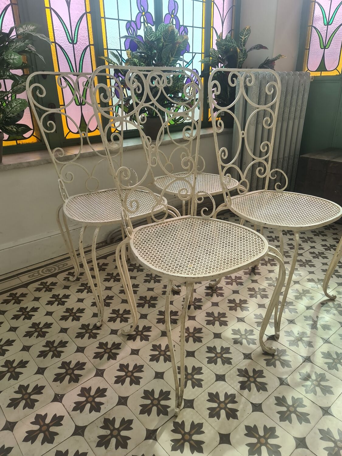 White wrought iron garden furniture 1949 1950