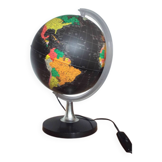 Globe terrestre lumineux années 80